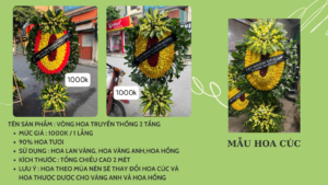 vòng hoa nhà tang lễ bệnh viện 103