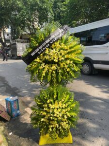 Lẵng hoa tang lễ 2 tầng