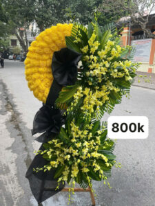 lẵng hoa viếng 2 tầng